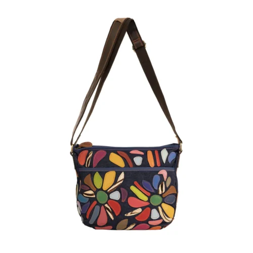 SassyDuck Botanica Leather/Denim Shoulder bag